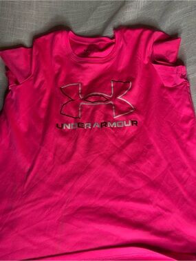 Under Armour Girls Neon Pink Short Sleeve Performance Tee